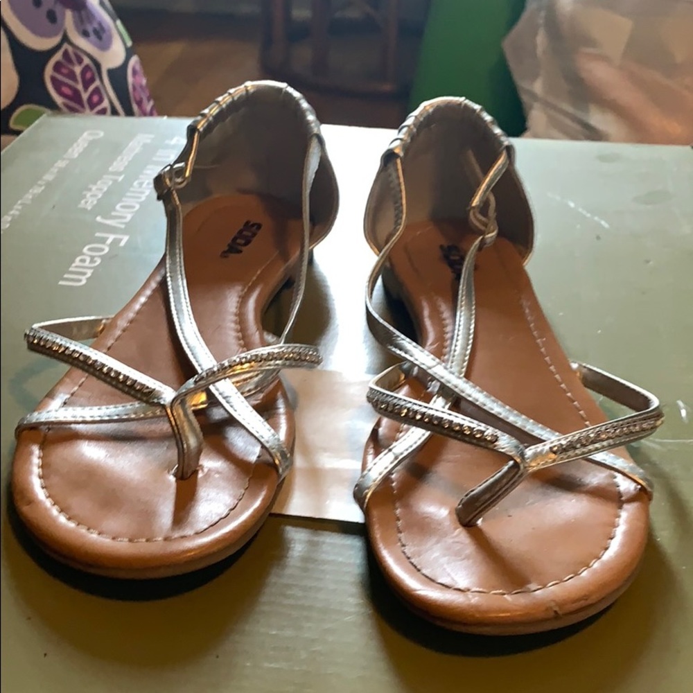 Silver strappy sandals
